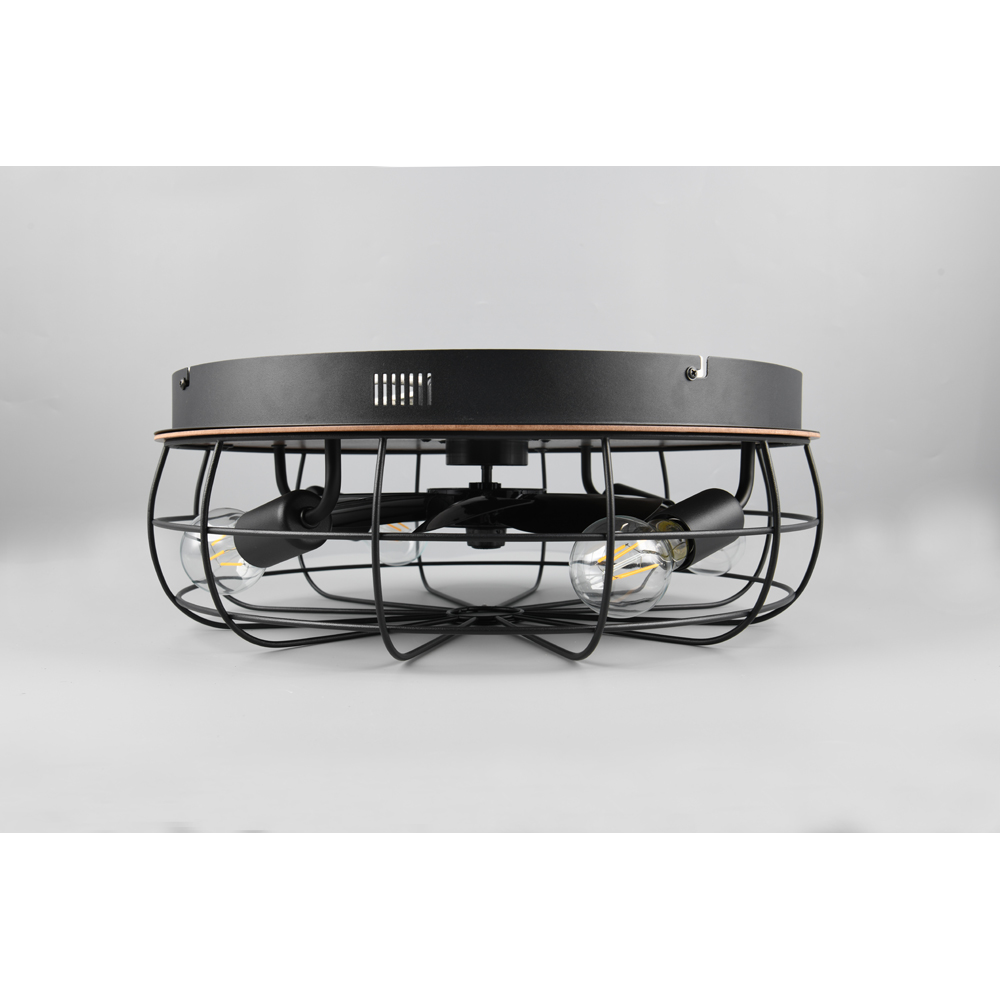 TRIO Trondheim Matt Black Ceiling Light with Fan Image 5