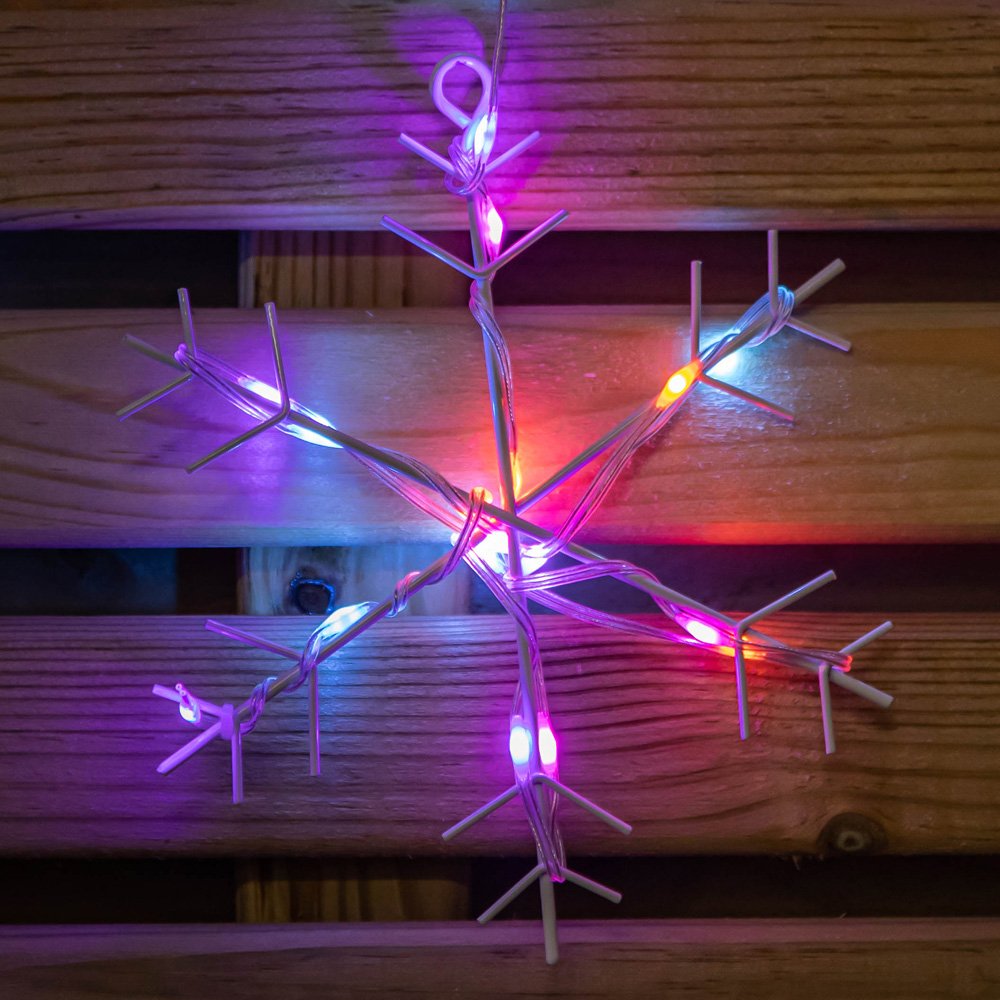 Samuel Alexander FlexiBrights 267 Rainbow LED Snowflake Clear Cable Curtain Light 1.2 x 1.2m Image 3