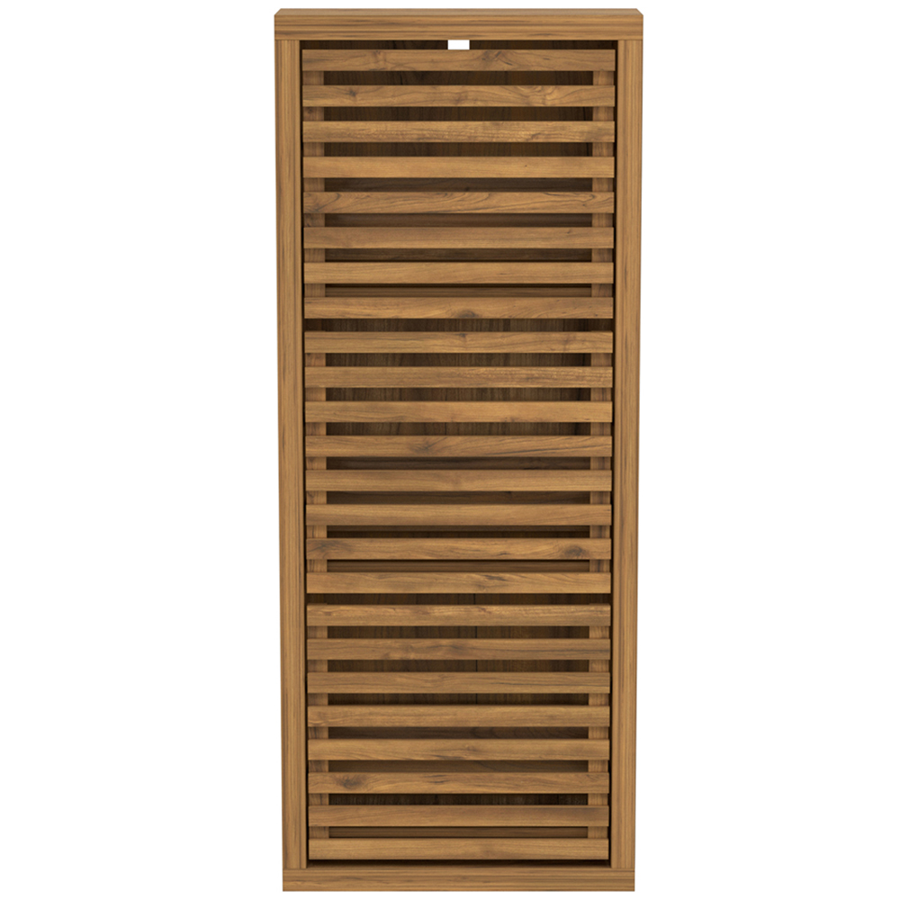 Flexi Storage Erik 3 Door Mango Wood Effect Slatted Consealed Shoe Cabinet Image 3