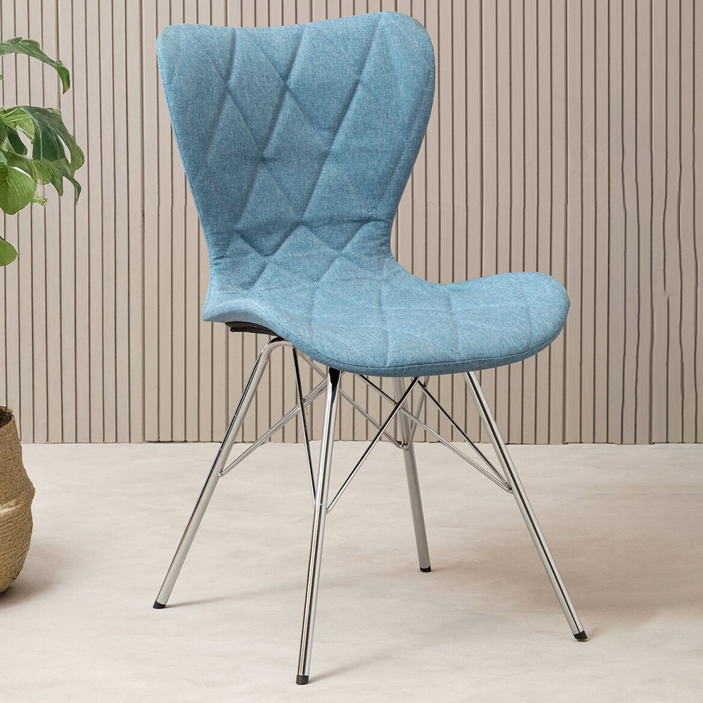 Premier Housewares Stockholm Blue Dining Chair Image 1
