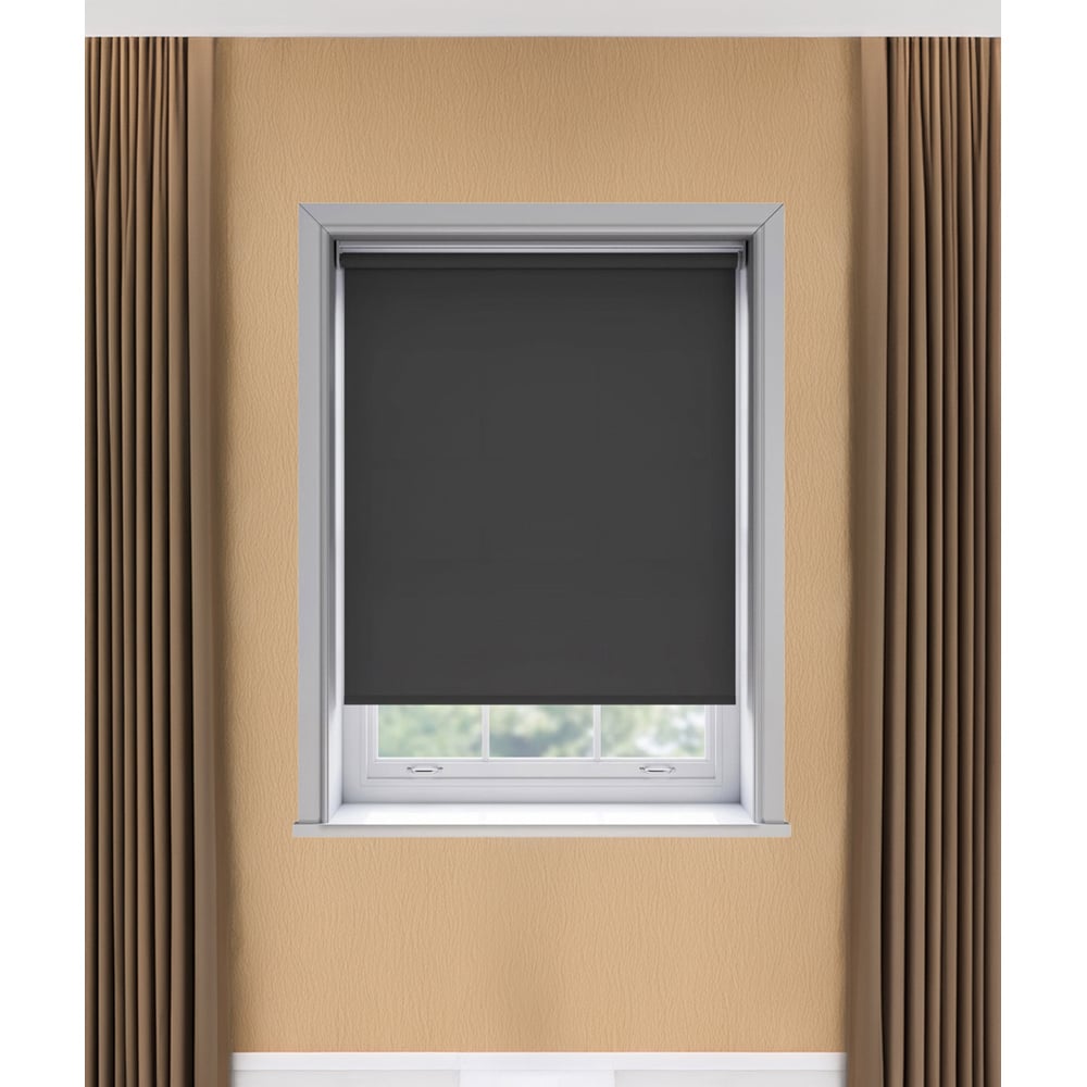 New Edge Blinds Thermal Blackout Roller Blind Black 130cm Image 3