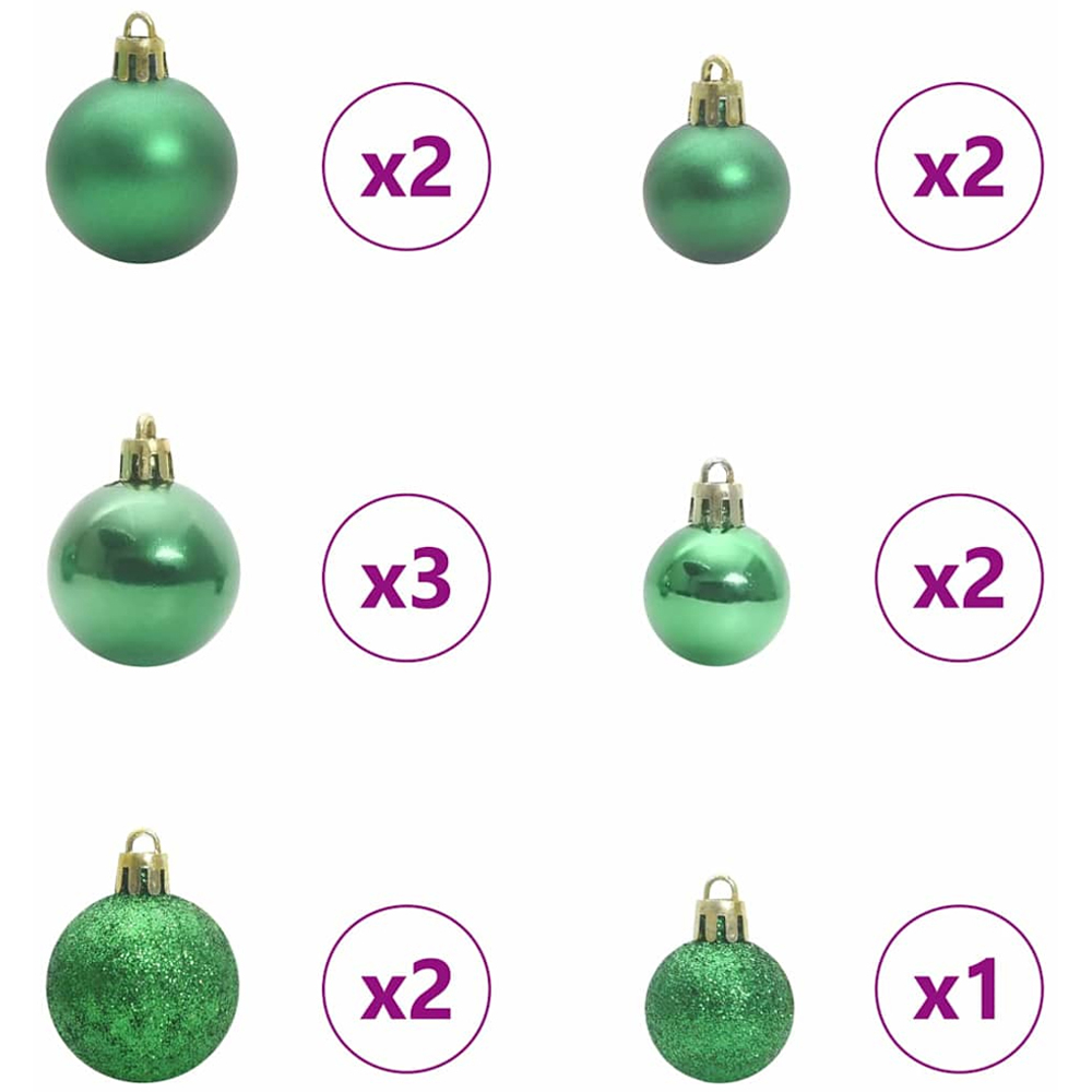 vidaXL Green Snow Flocked Artificial Christmas Tree with Pinecones LEDs Multicolour Ornaments 5ft Image 7
