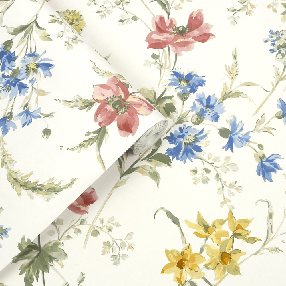 Laura Ashley Poppy Meadow Multi Wallpaper Image 2