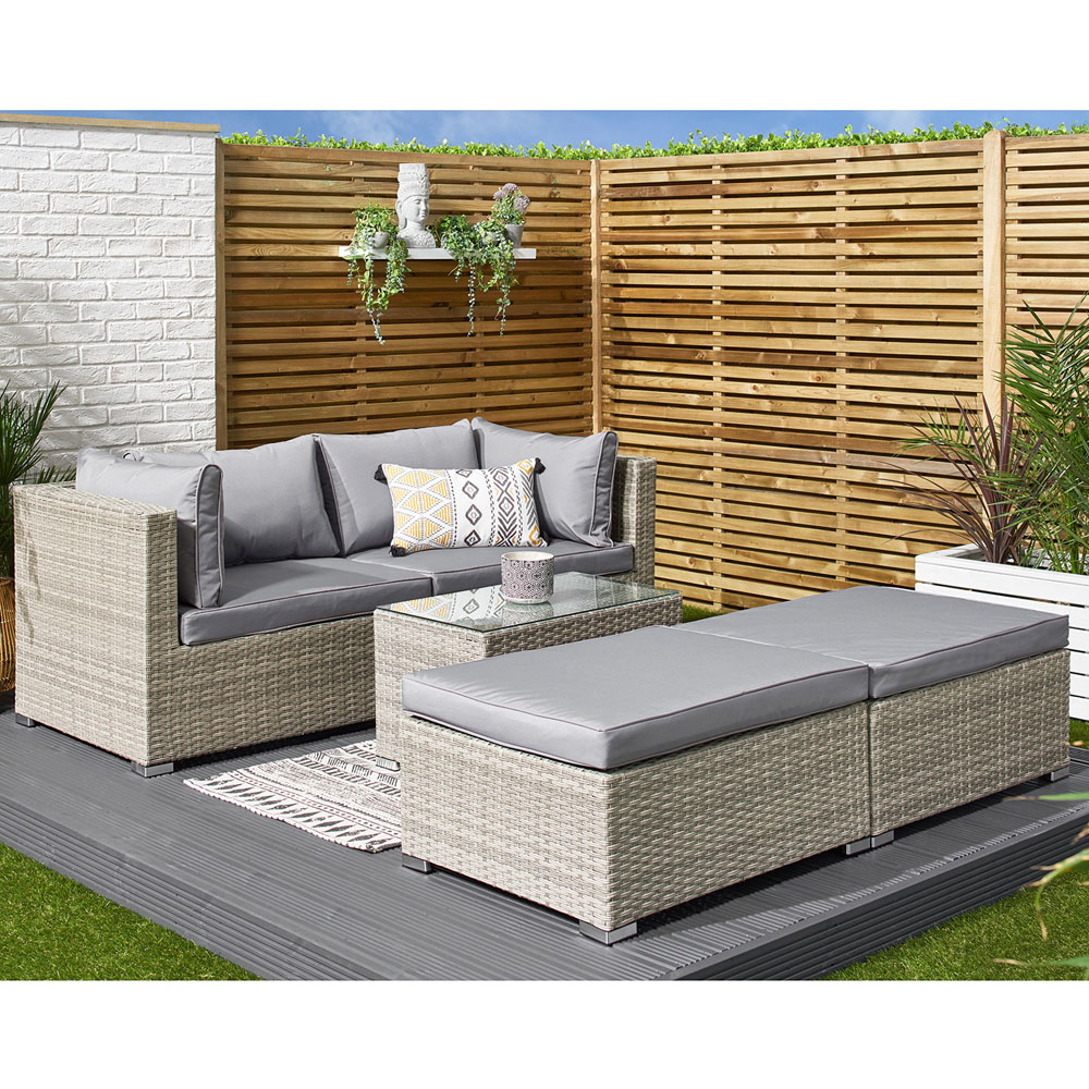 Outdoor Essentials Avalon 4 Seater Natural Rattan Garden Lounge Set Image 7