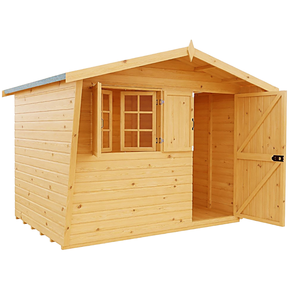 Shire 9 x 6ft Shiplap Style D Security Cabin Apex Garden Shed Image 1