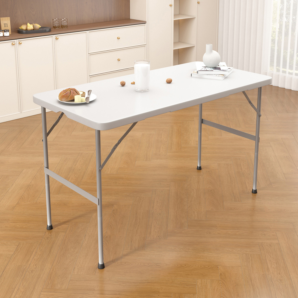 Brooklyn 4ft White Heavy Duty Foldable Garden Camping Table Image 2