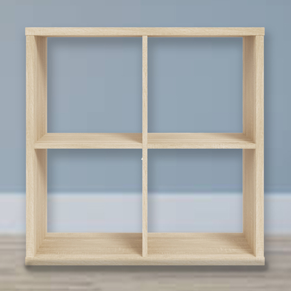 Florence Mauro 4 Cube Sonoma Oak Bookshelf Image 1