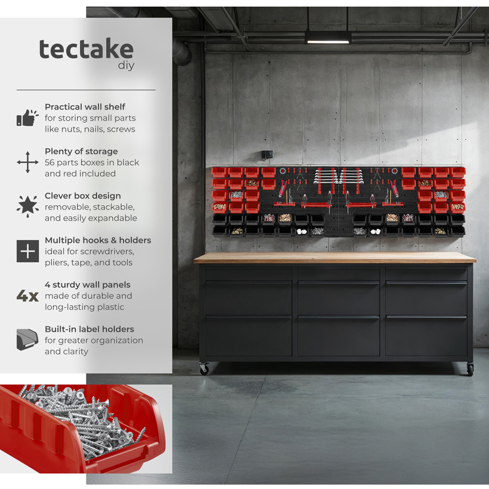 Tectake 28 Stacking Boxes and Tool Holders Small Parts Organiser 2 Pack Image 3