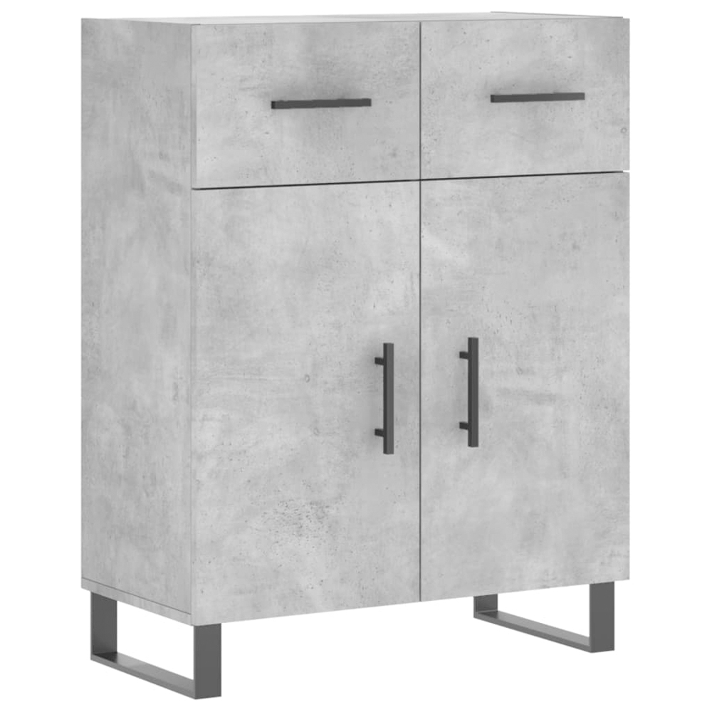 vidaXL 4 Door 2 Drawer Concrete Grey Highboard Image 7