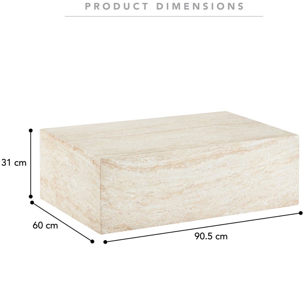 Desser Pisa Travertine Effect Rectangle Coffee Table Image 8
