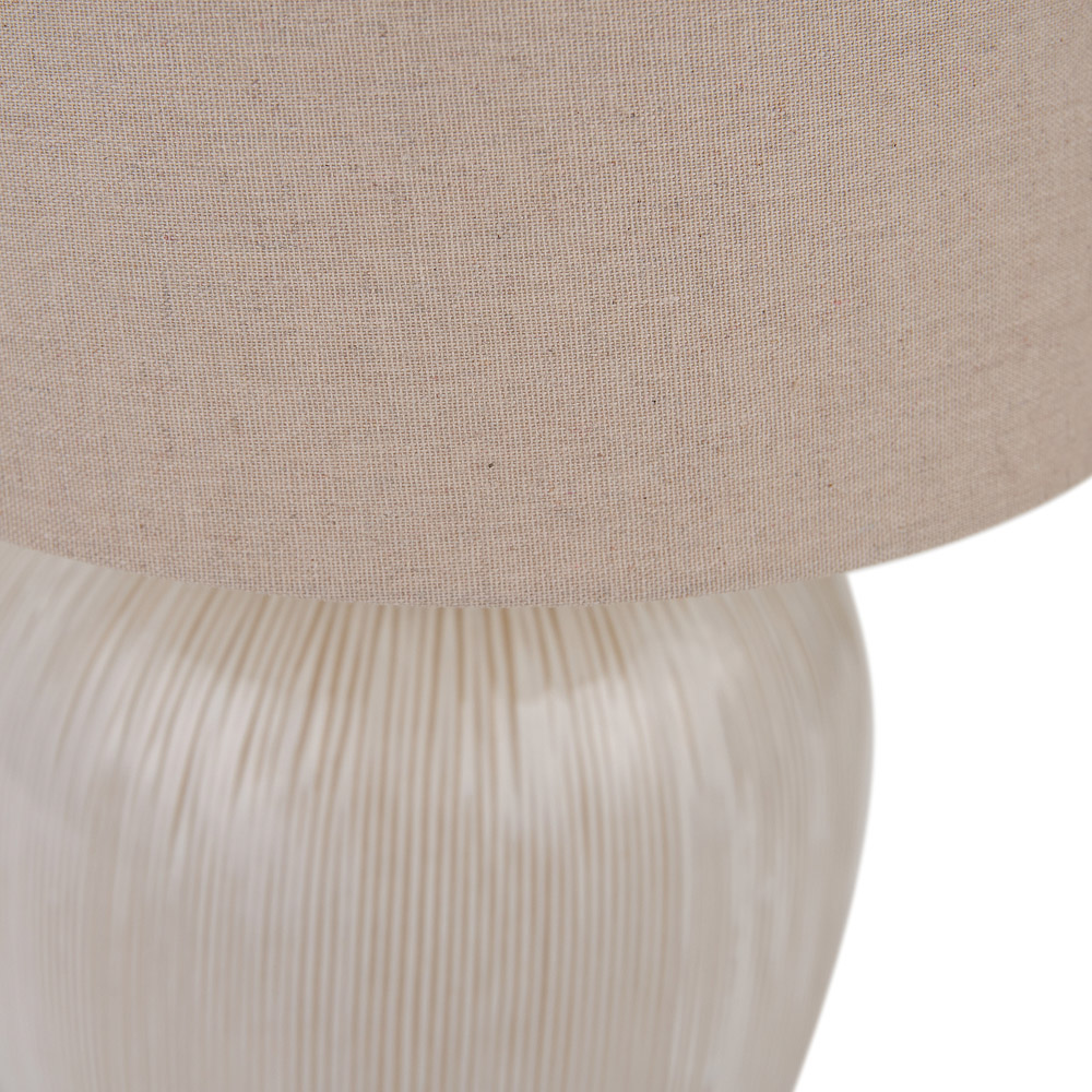 Pacific Lifestyle Greta Natural and Cream Textured Ceramic Table Lamp Image 3