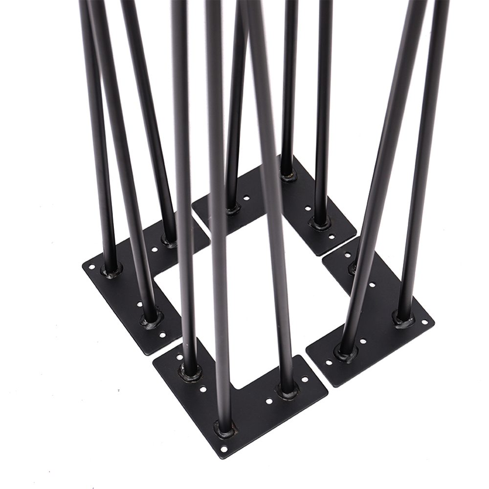 Living and Home 4 Pack Black Non Slip Metal Hairpin Table Legs 70cm Image 5