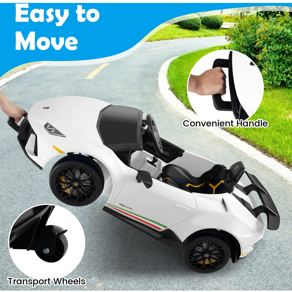 Costway White Kids Ride On Lamborghini Car with Remote Control Image 5