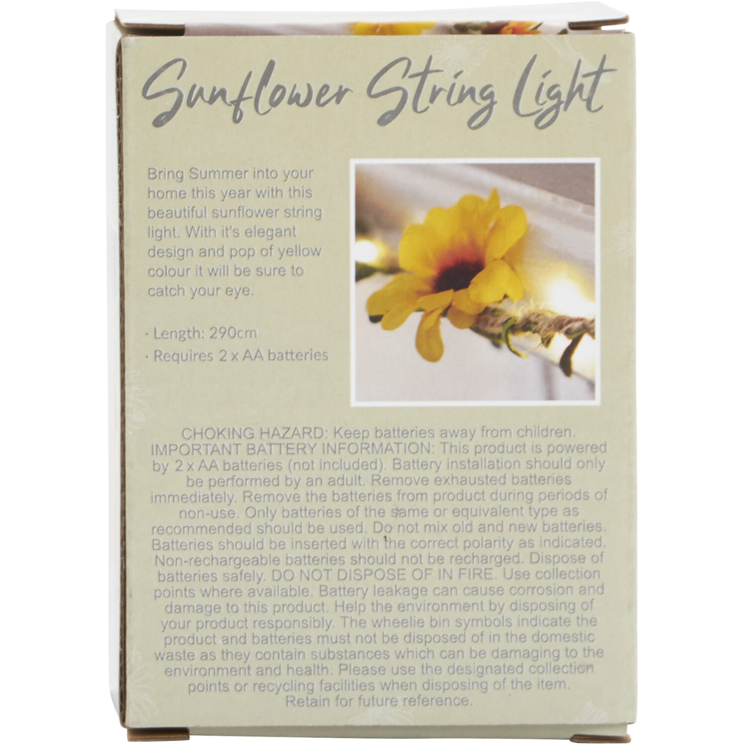 Sunflower String Light - Yellow Image 2