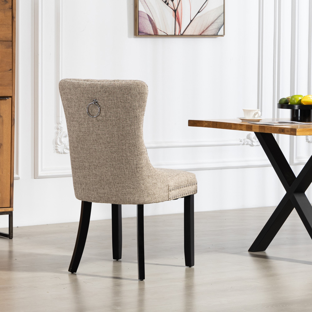 Artemis Home Rivara Set of 2 Light Brown Fabric Dining Chair Image 4