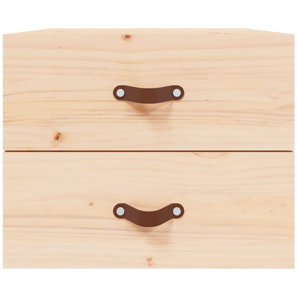 vidaXL 2 Drawer Natural Wall Mounted Bedside Cabinet Image 5