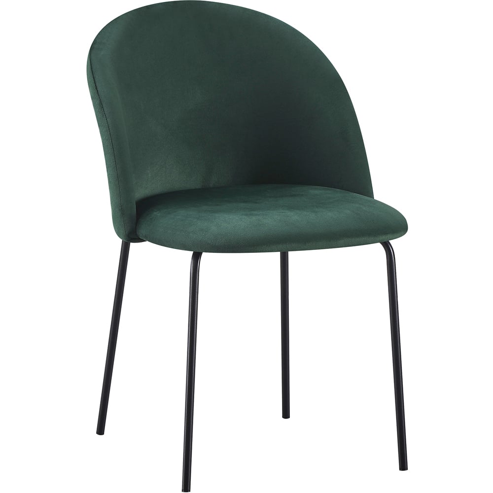 Seconique Boston Set of 4 Emerald Green Velvet Dining Chair Image 7