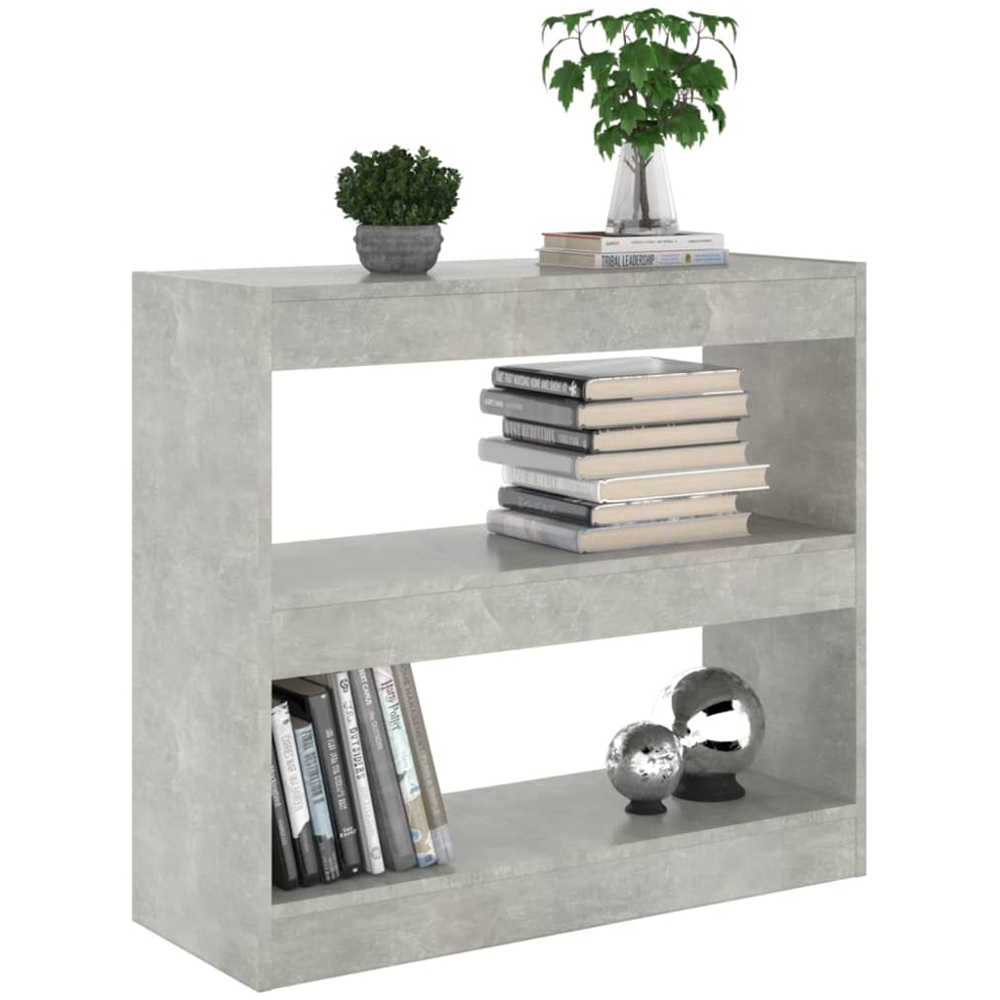 vidaXL 2 Shelf Concrete Grey Wooden Bookcase Image 5
