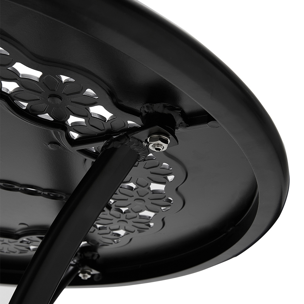 Living and Home Cast Aluminium Round Bistro Table with Parasol Hole Image 5