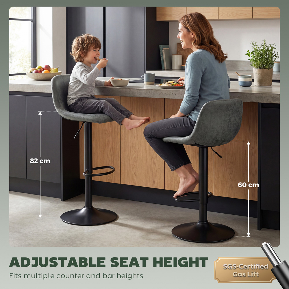 Portland Green Leathaire Swivel Bar Stool Set of 2 Image 7