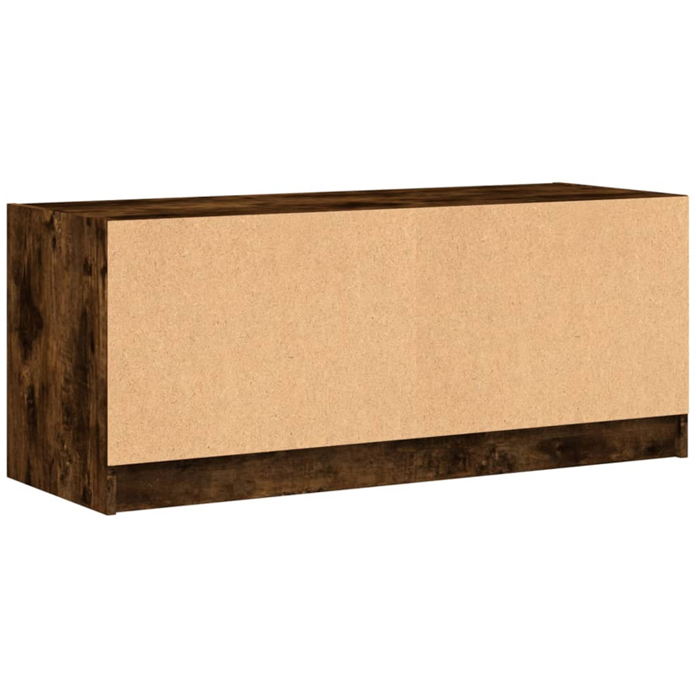 vidaXL 3 Glass Door Smoked Oak TV Cabinet Image 8