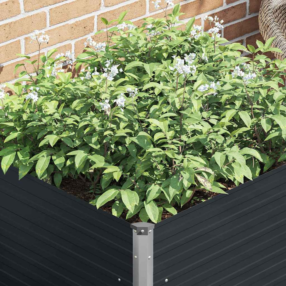 vidaXL Anthracite Galvanised Steel Raised Garden Bed 77 x 100 x 100cm Image 4