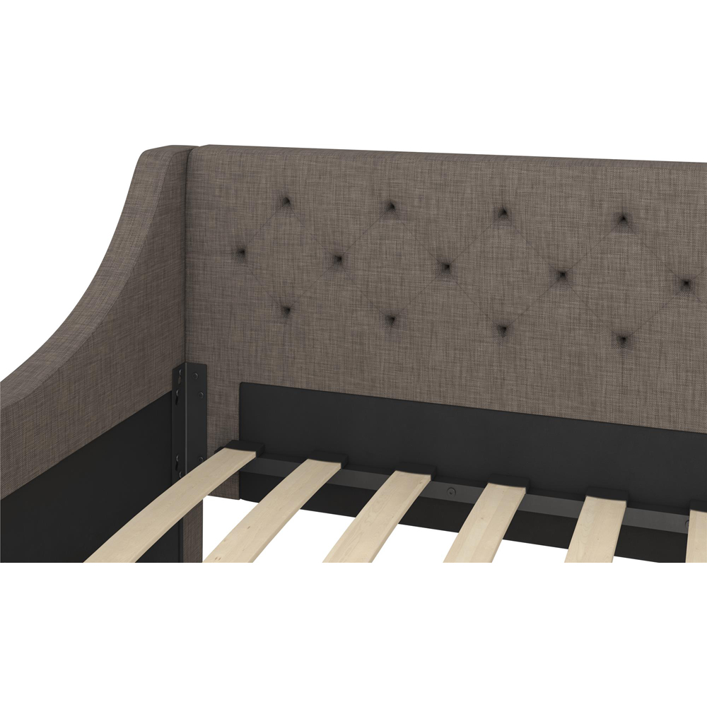 Novogratz Her Majesty Single Linen Brown Daybed with Trundle Image 4