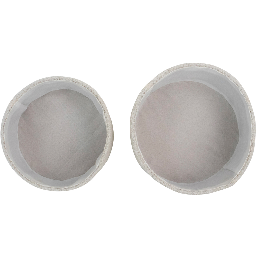 JVL Shiro White Boucle Fabric Round Storage Basket 2 Pack Image 5