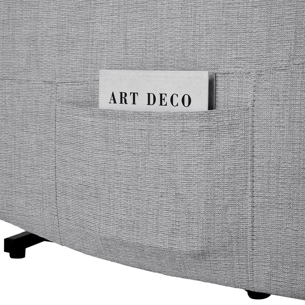 Living and Home Grey Chenille Push Back Recliner Armchair with Footrest Image 6