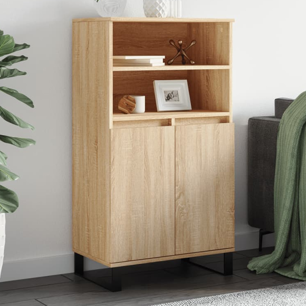 vidaXL 2 Door 2 Shelf Sonoma Oak Highboard Image 1
