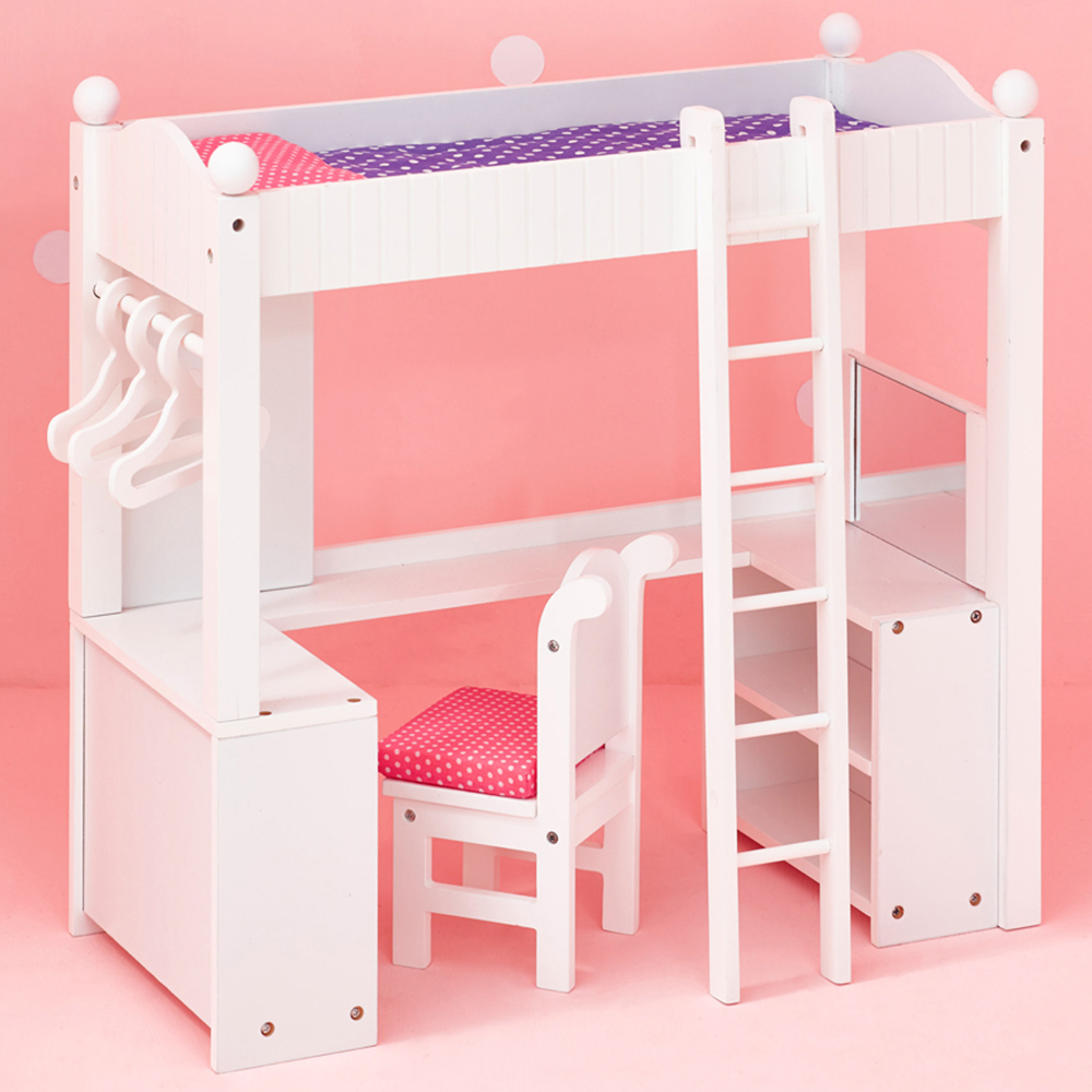 Teamson Kids Olivia's Little World Doll College Dorm Double Bunk Desk Image 2