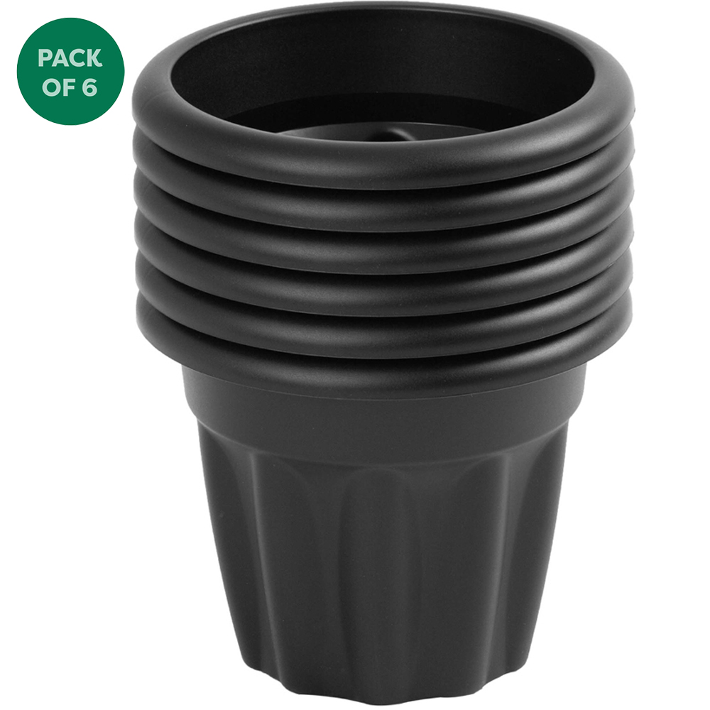 Wham Vista Slate Round Planter 25cm 6 Pack Image 1