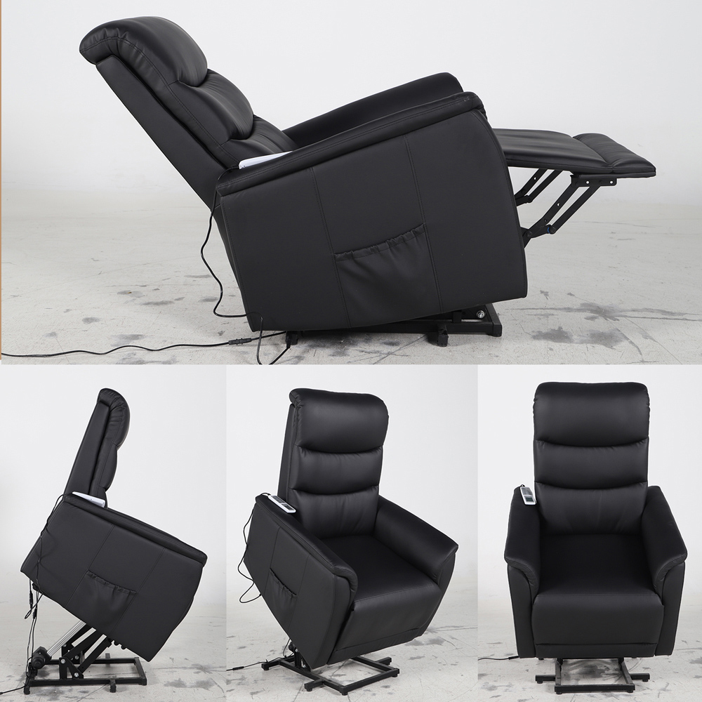 Furniture One PU Leather Power Massage Lift Recliner Chair with Heat Vibration Image 7