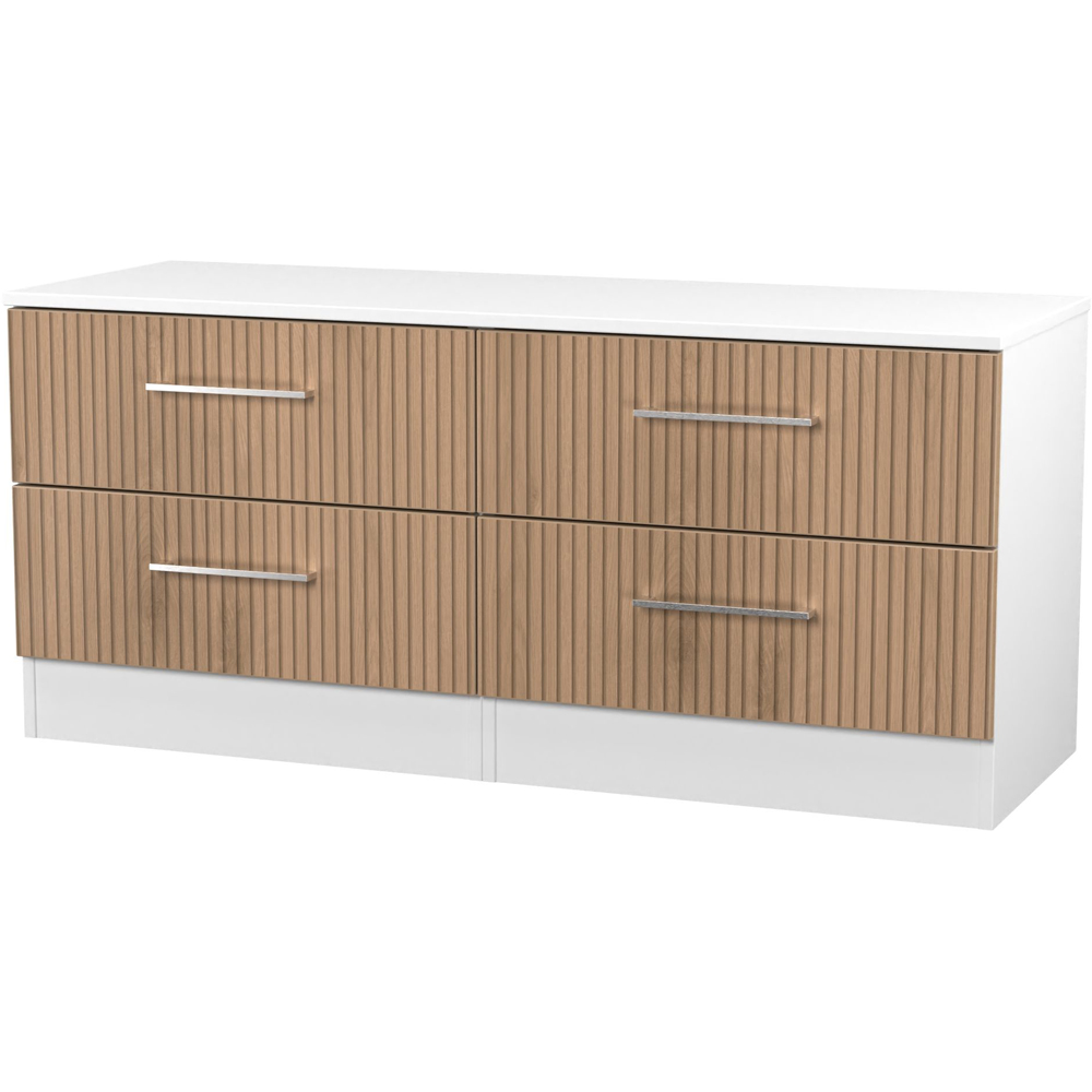 Crowndale Worcester 4 Drawer Slatt Effect and White Bed Box Ready Assembled Image 3