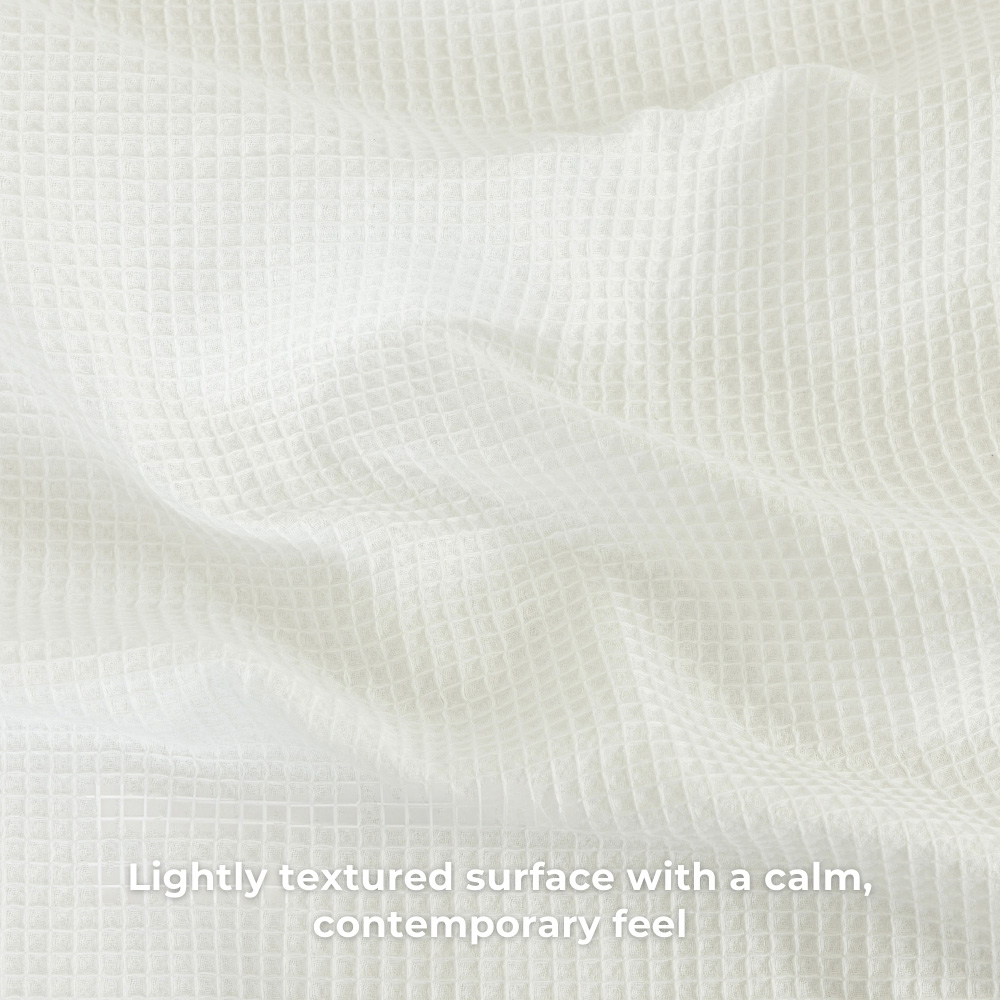 MHG Living King Size White Chunky Waffle Duvet Cover Set Image 5
