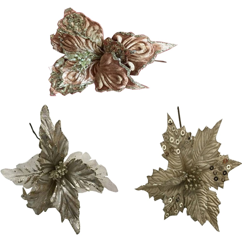 Champagne Gold Flower Pick - Gold Image 1