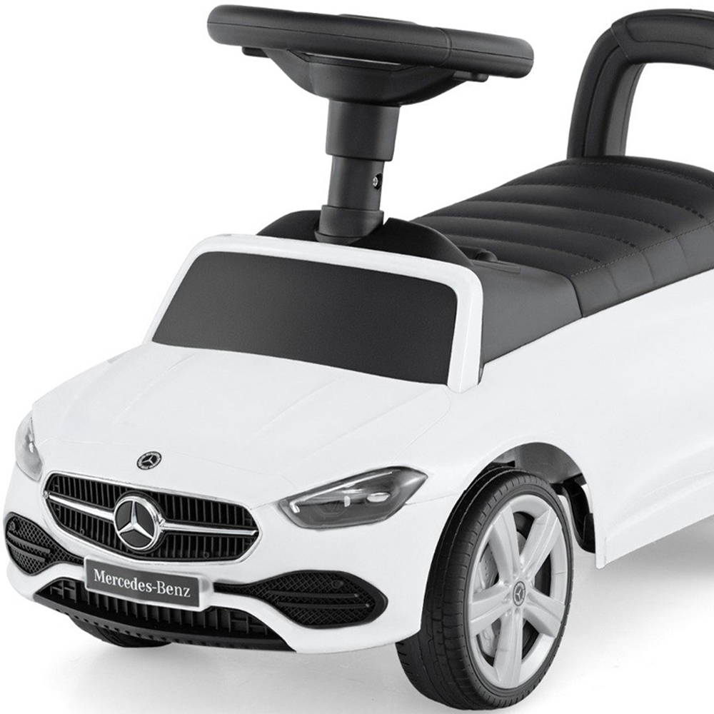 Costway Kids White Licensed Mercedes Benz Ride On Sliding Car with Horn and Engine Sound Image 3