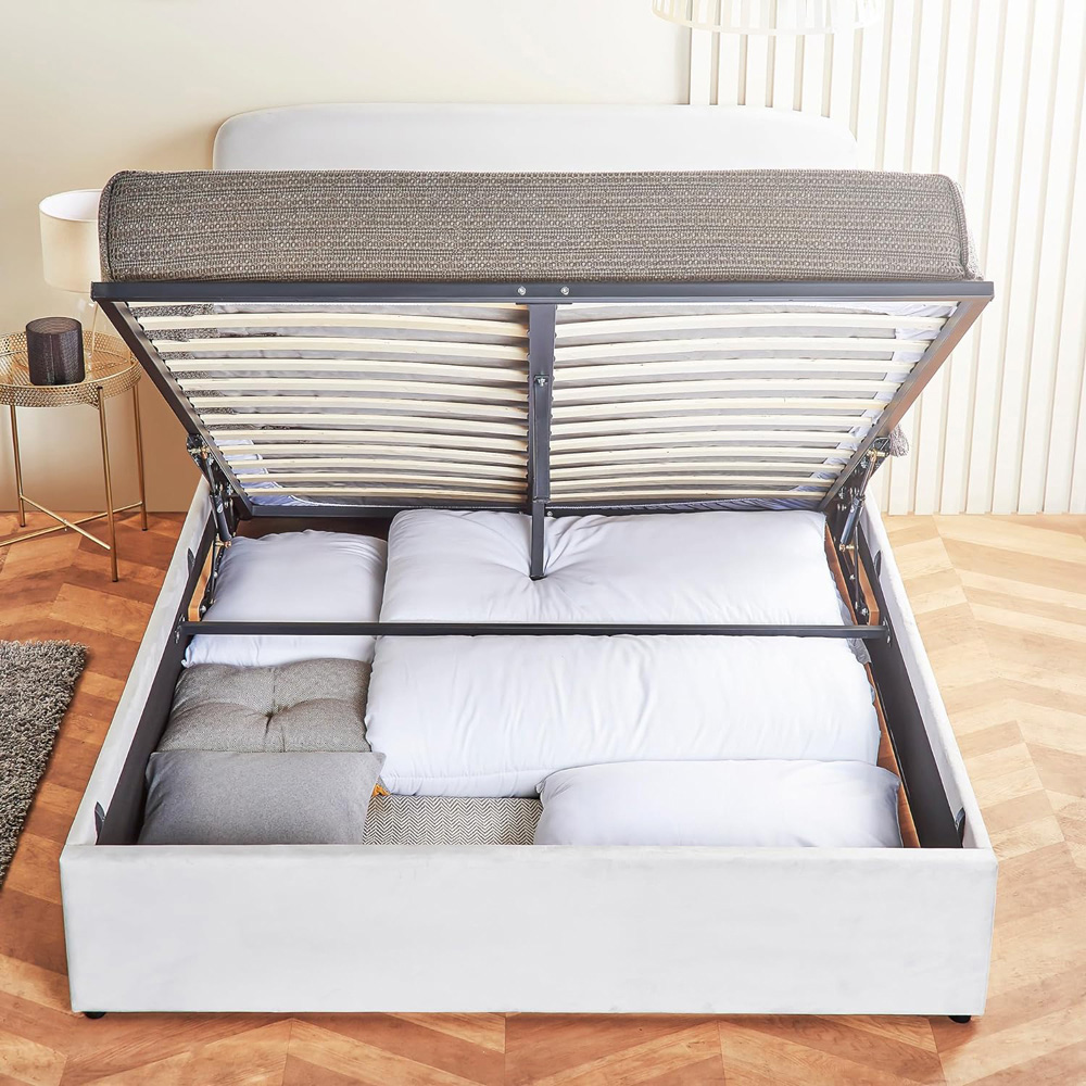 Home Treats Single Velvet Ottoman Bed Image 7