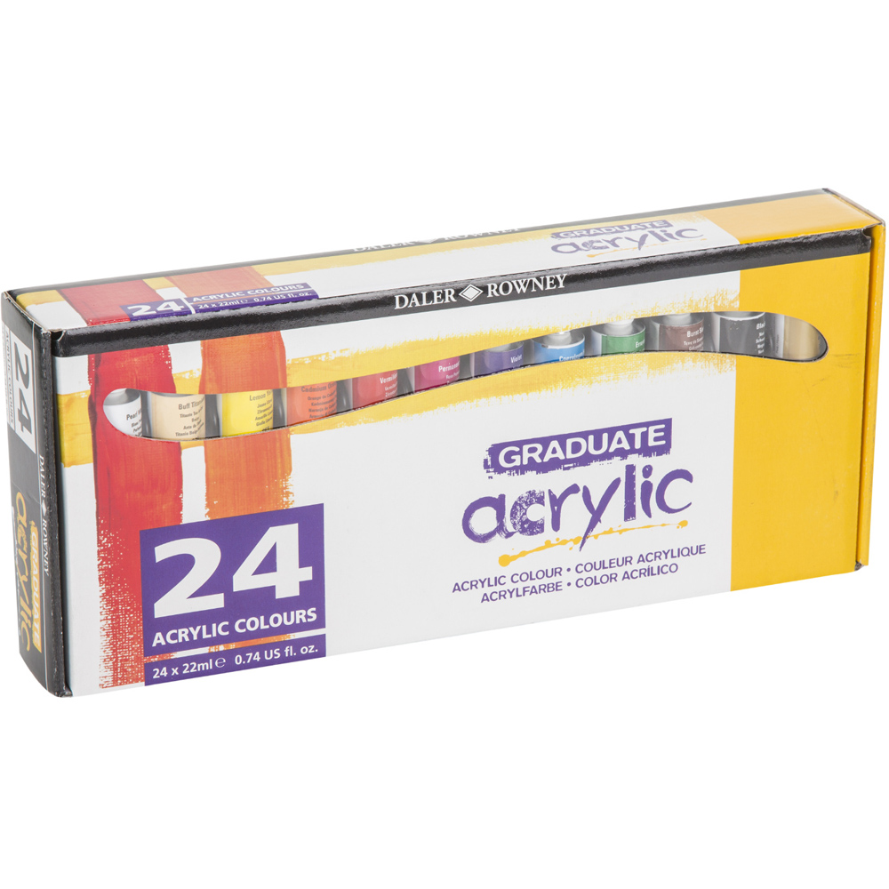 Daler Rowney Graduate Multi Colour Acrylic Paint Set 22ml 24 Piece Image 1