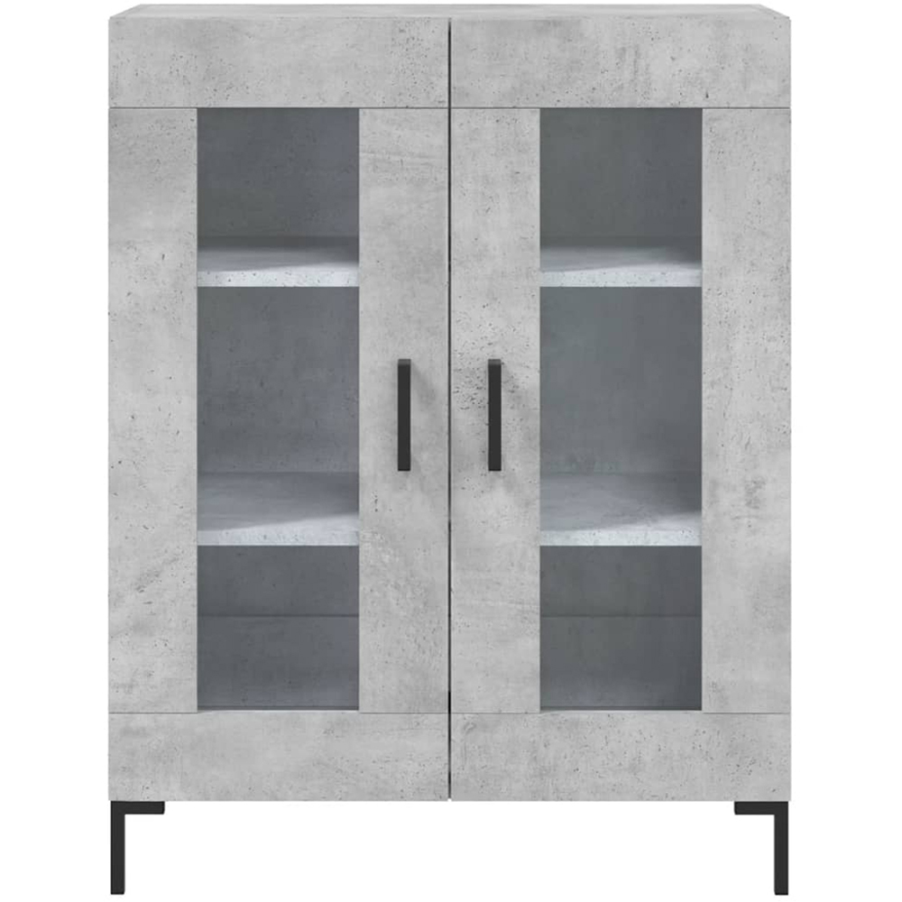 vidaXL 4 Glass Door Concrete Grey Highboard Image 8