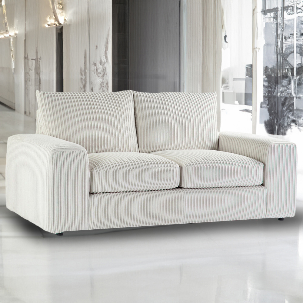 Portland Luciana Luxury 2 Seater Cream Jumbo Cord Sofa Image 1