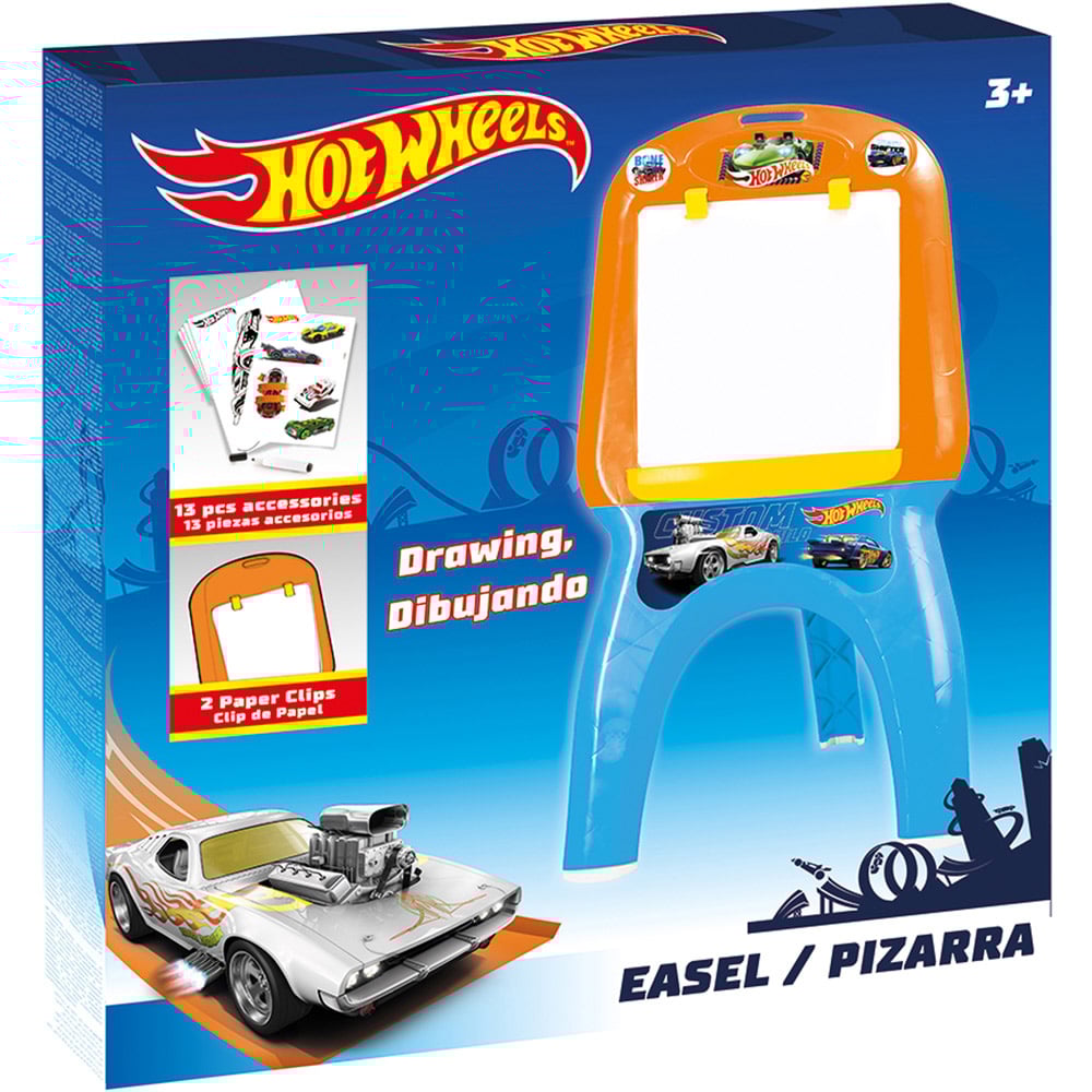Dolu Kids Orange and Blue Licensed Hot Wheels 13 Piece Art Easel Image 4