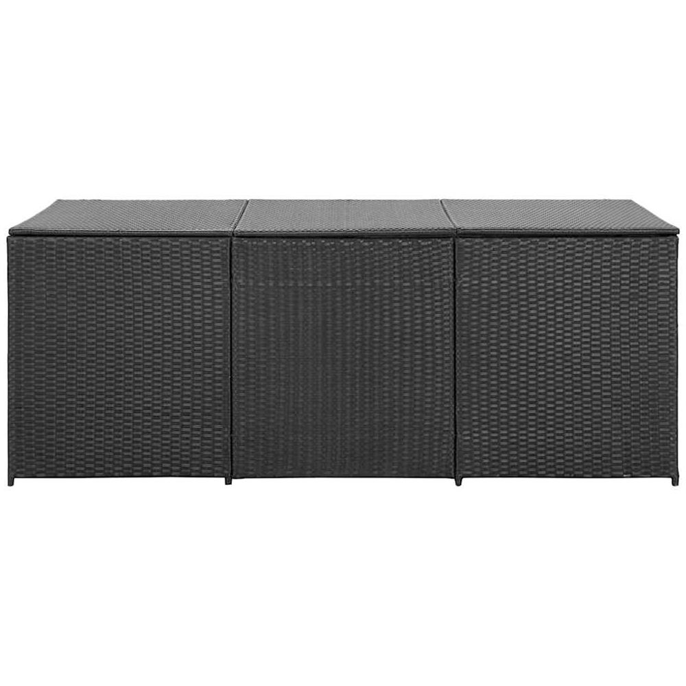 vidaXL 70 x 180 x 90cm Black Poly Rattan Garden Storage Box Image 3