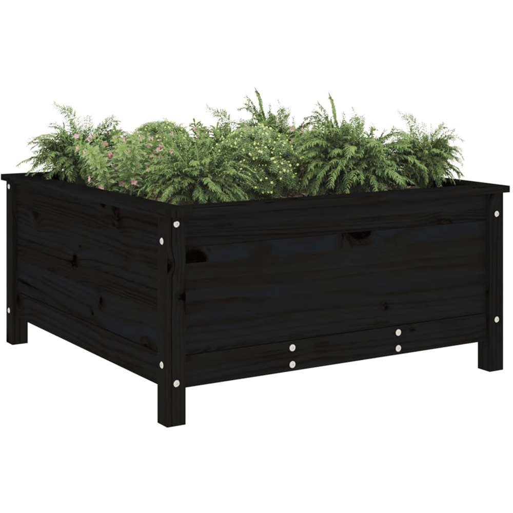vidaXL Black Solid Pine Wood Raised Garden Planter 39 x 82.5 x 82.5cm Image 2