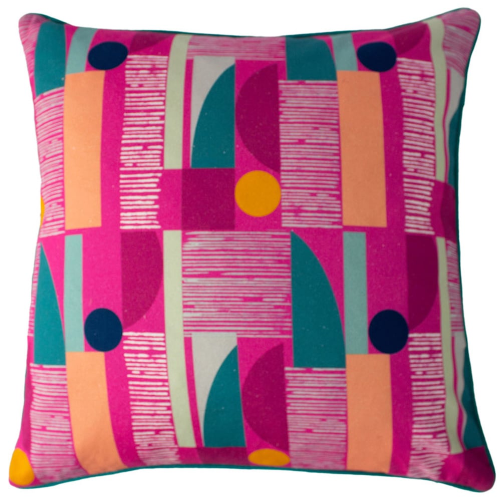 Paoletti Barcelona Fuchsia Art Deco Cushion Image 1