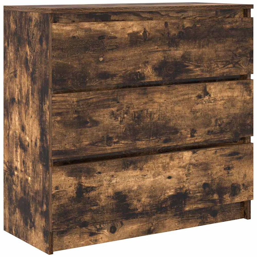 vidaXL 3 Drawer Smoked Oak Sideboard Image 2
