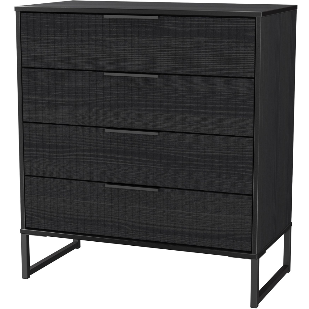 Crowndale Fluted 4 Drawer Black Ash Chest of Drawers Ready Assembled Image 4