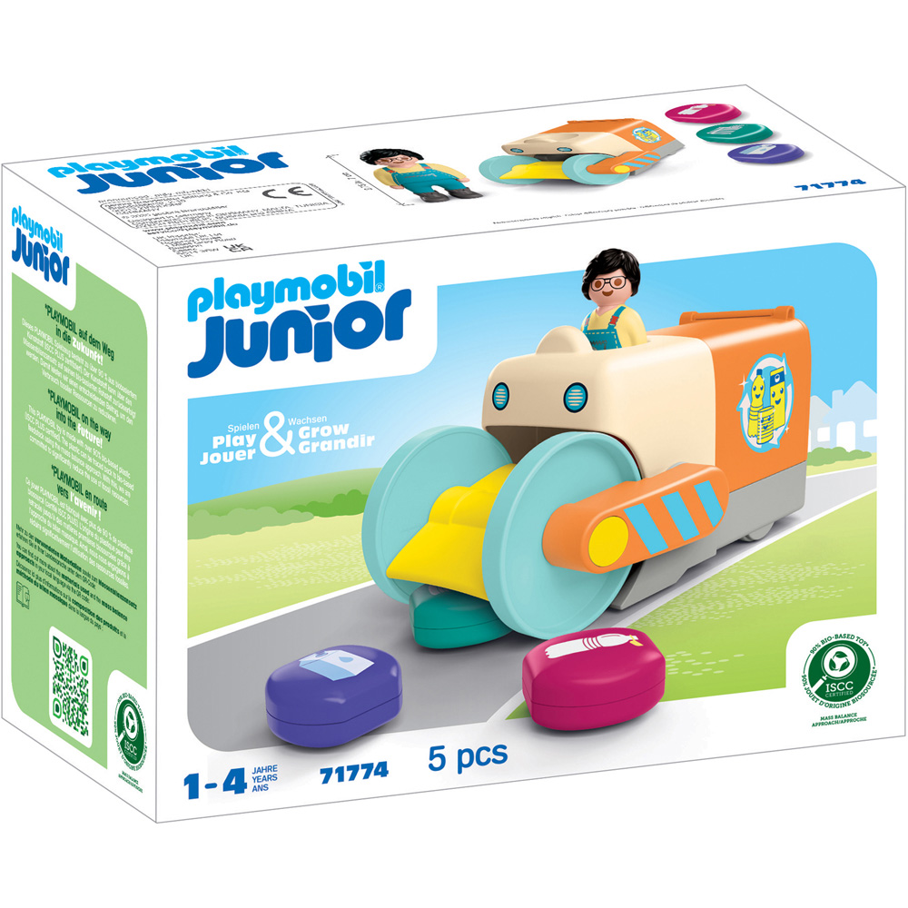 Playmobil Junior Push and Grab Garbage Collector Vehicle Playset Image 1