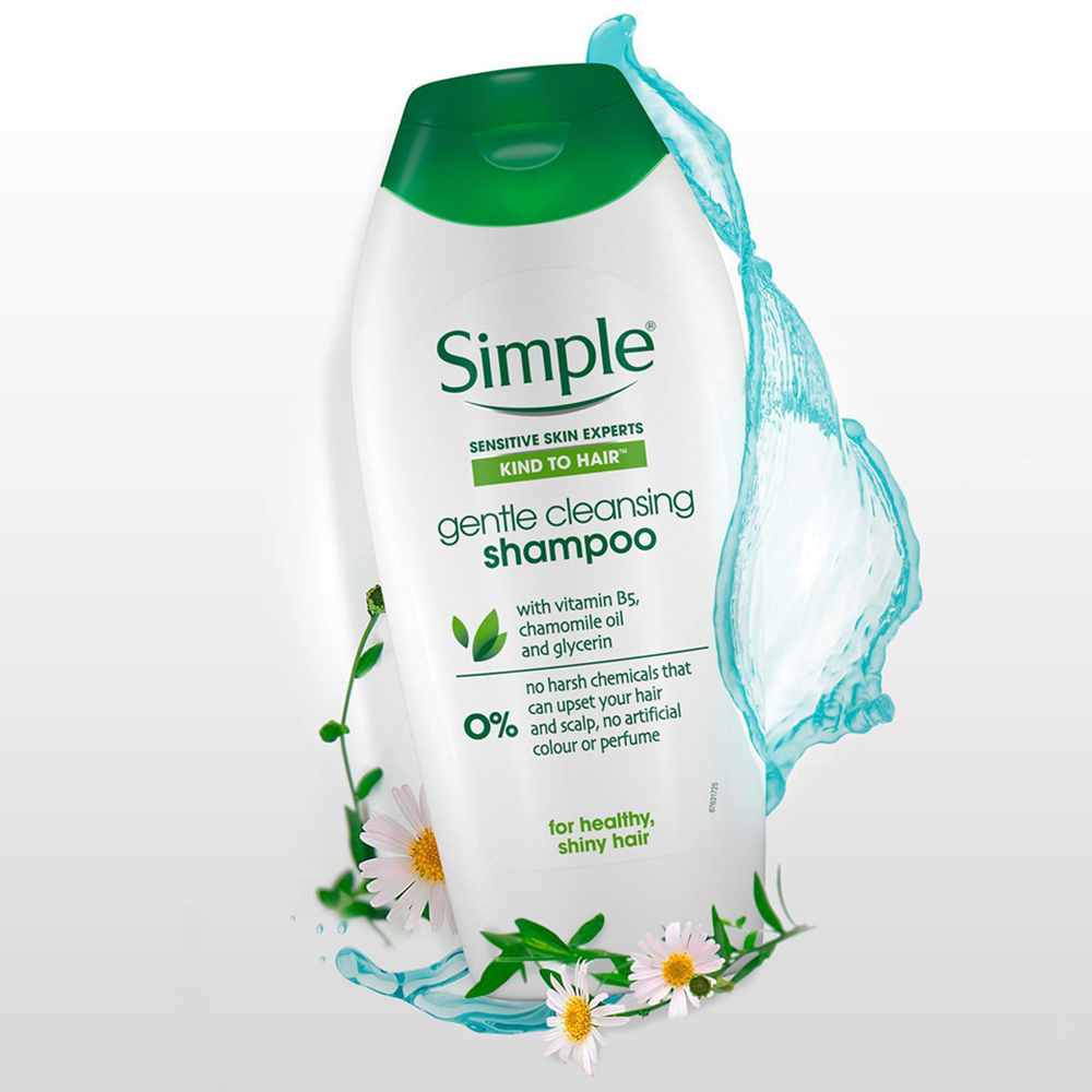 Simple Kind to Hair Gentle Care Shampoo 400ml 3 Pack Image 2