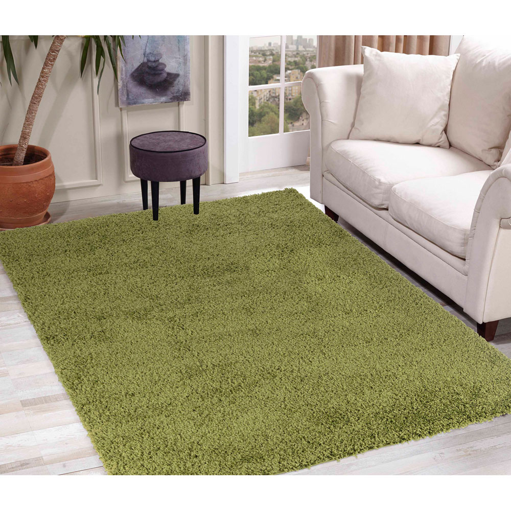 Desire Rugs Oxford Green Plain Shaggy Runner Rug 60 x 220cm Image 4